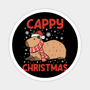 Happy Christmas a cute capybara ready for the holidays Magnet